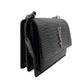 Second hand Saint Laurent Sunset Crocodile-Embossed Leather Flap Bag Black - Tabita Bags