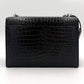 Second hand Saint Laurent Sunset Crocodile-Embossed Leather Flap Bag Black - Tabita Bags