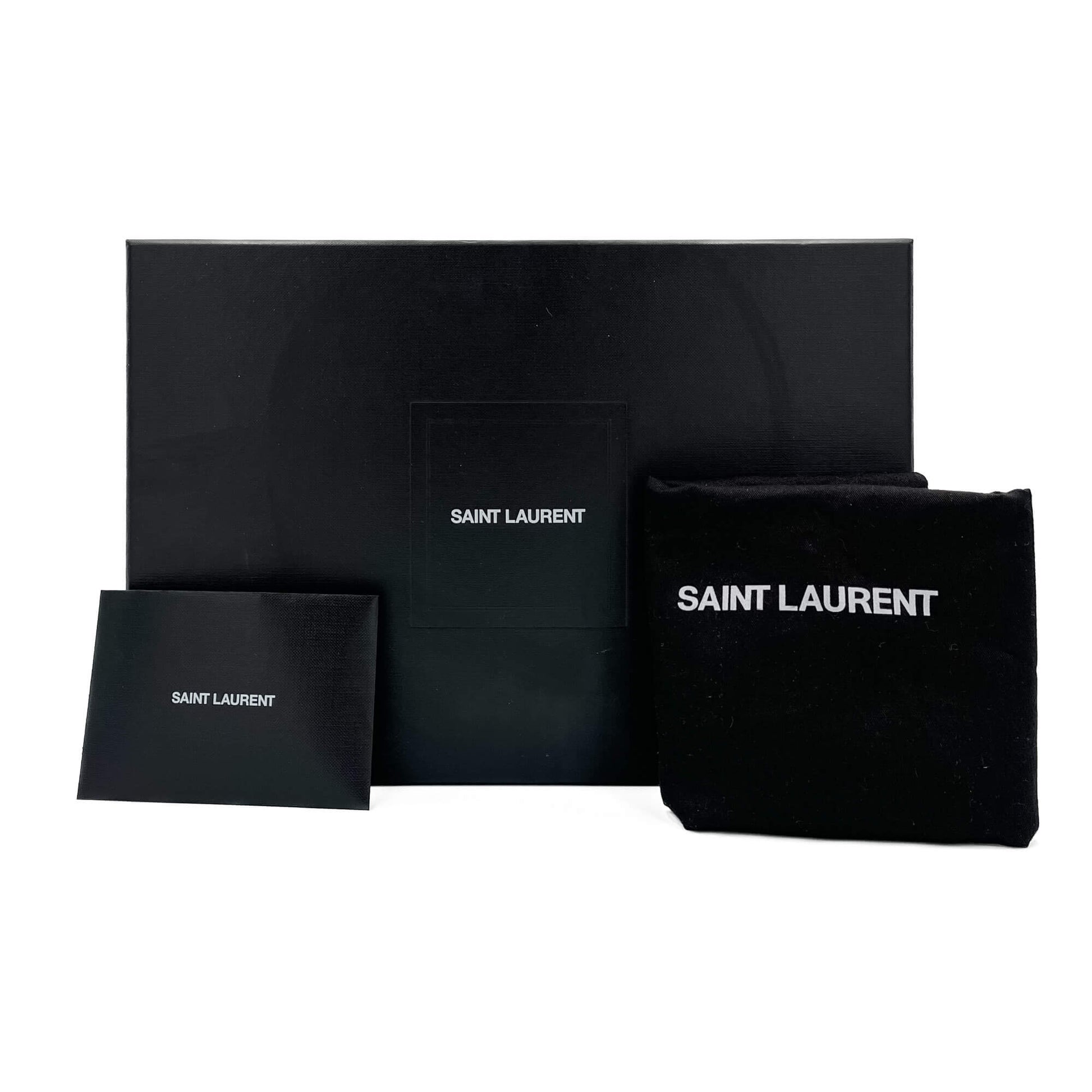 Second hand Saint Laurent Sunset Crocodile-Embossed Leather Flap Bag Black - Tabita Bags