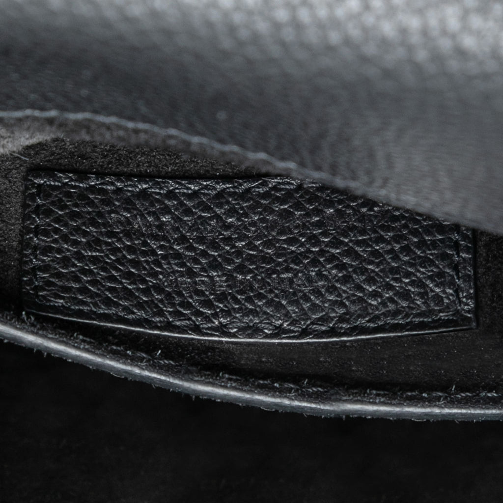 Second hand Saint Laurent Sunset Grained Calfskin Leather Flap Crossbody Black - Tabita Bags