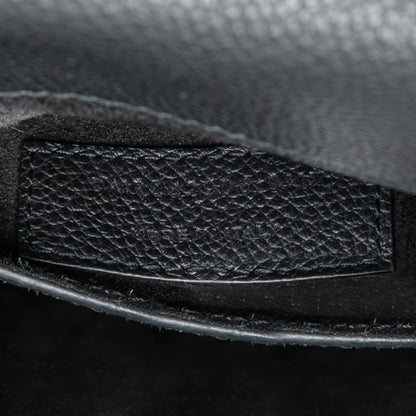 Second hand Saint Laurent Sunset Grained Calfskin Leather Flap Crossbody Black - Tabita Bags