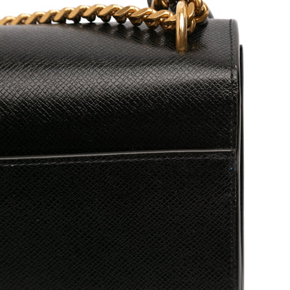 Second hand Saint Laurent Sunset Grained Calfskin Leather Flap Crossbody Black - Tabita Bags
