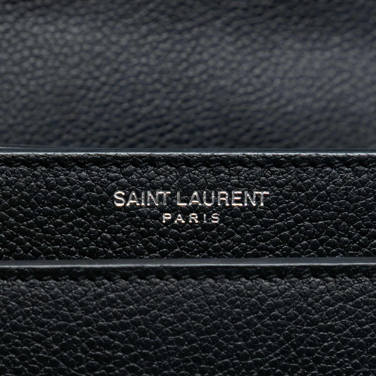Second hand Saint Laurent Sunset Grained Calfskin Leather Flap Crossbody Black - Tabita Bags