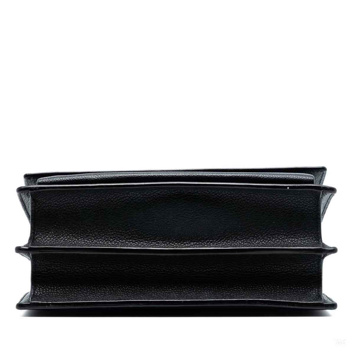 Second hand Saint Laurent Sunset Grained Calfskin Leather Flap Crossbody Black - Tabita Bags