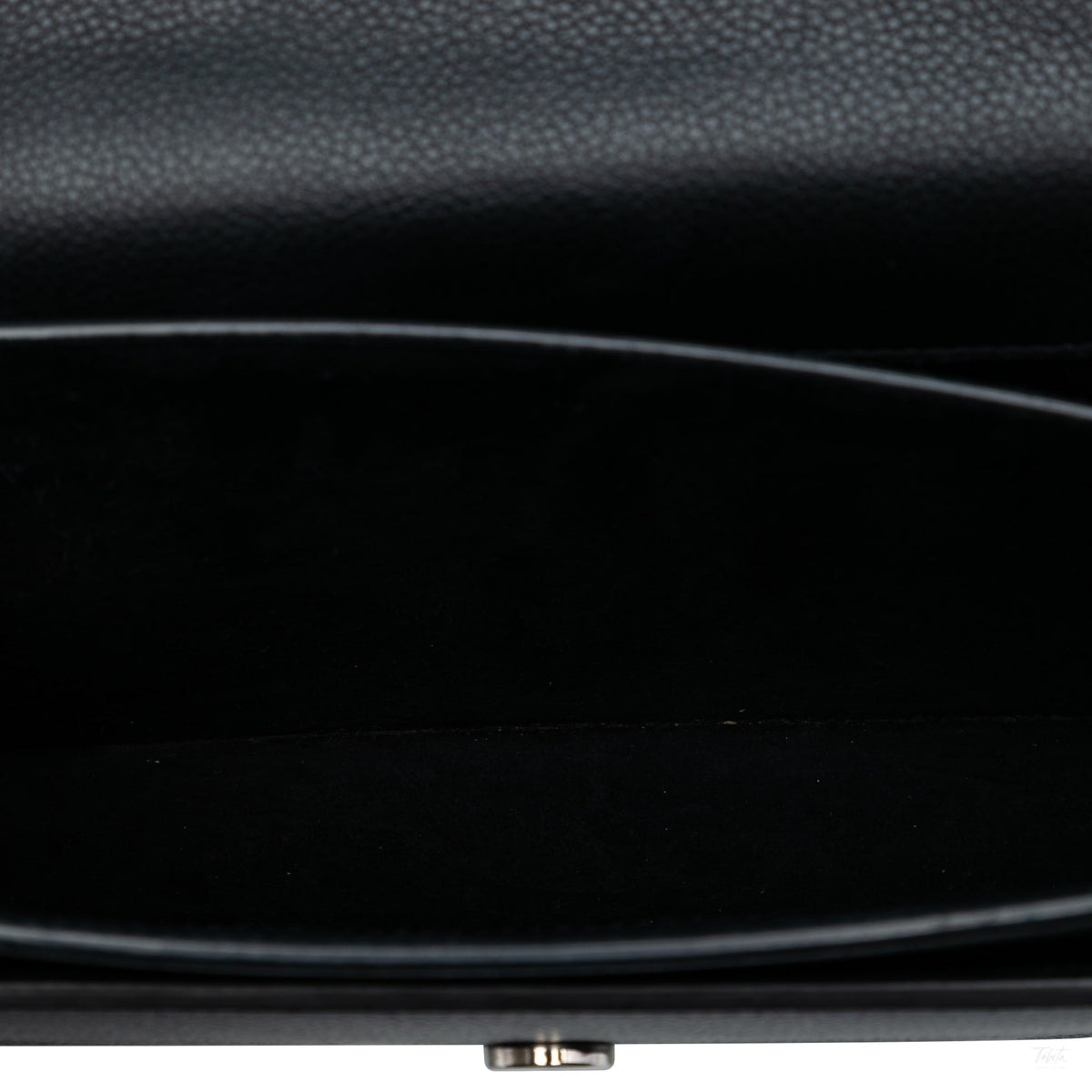Second hand Saint Laurent Sunset Grained Calfskin Leather Flap Crossbody Black - Tabita Bags