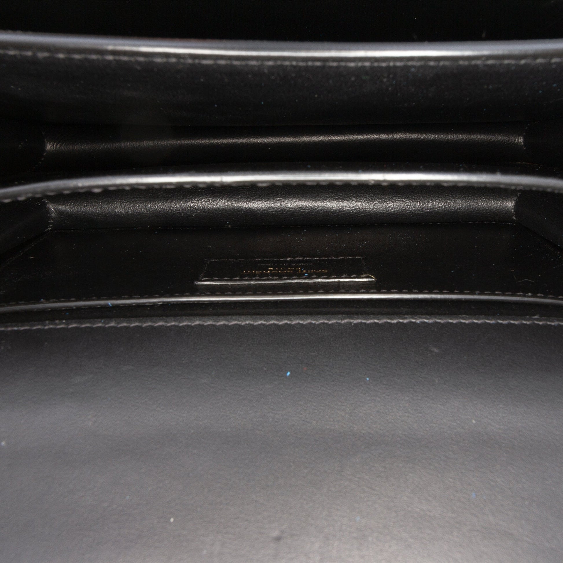 Second hand Saint Laurent Sunset Grained Calfskin Leather Flap Crossbody Black - Tabita Bags