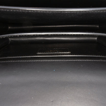 Second hand Saint Laurent Sunset Grained Calfskin Leather Flap Crossbody Black - Tabita Bags