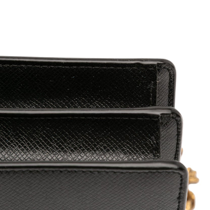 Second hand Saint Laurent Sunset Grained Calfskin Leather Flap Crossbody Black - Tabita Bags