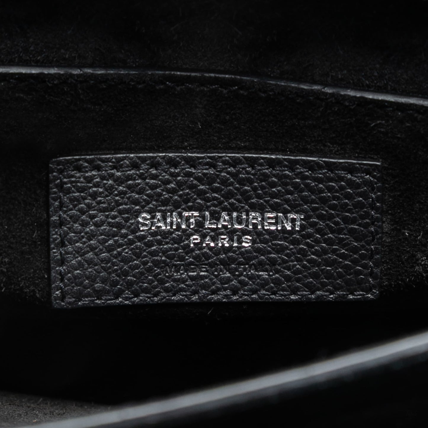 Second hand Saint Laurent Sunset Grained Calfskin Leather Flap Crossbody Black - Tabita Bags