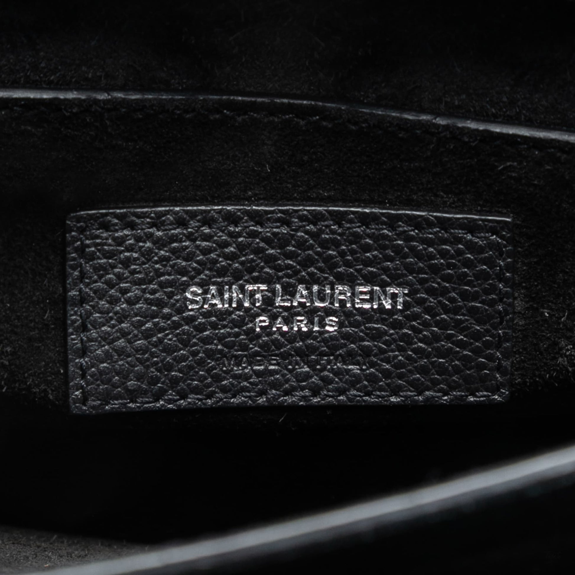 Second hand Saint Laurent Sunset Grained Calfskin Leather Flap Crossbody Black - Tabita Bags
