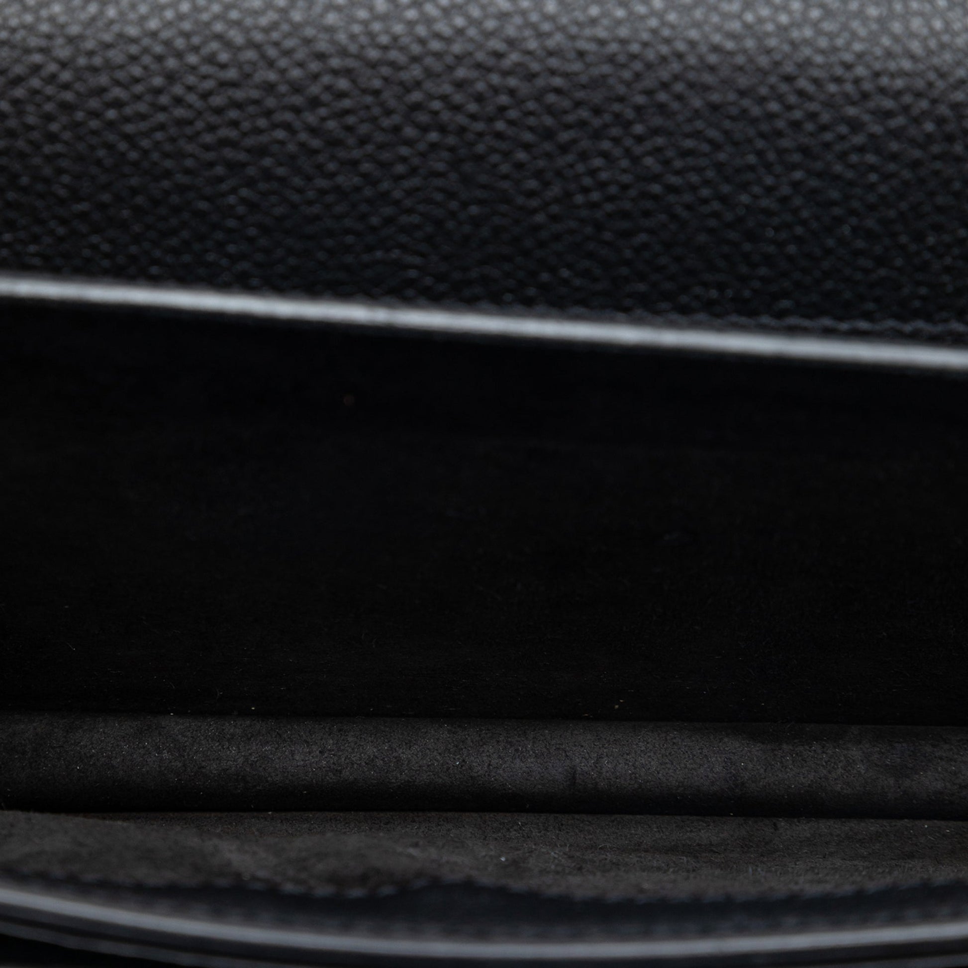 Second hand Saint Laurent Sunset Grained Calfskin Leather Flap Crossbody Black - Tabita Bags
