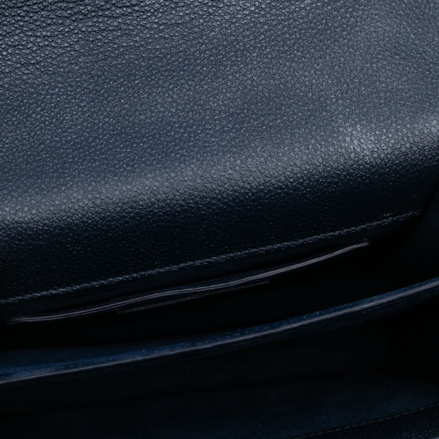 Second hand Saint Laurent Sunset Grained Calfskin Leather Flap Crossbody Blue - Tabita Bags