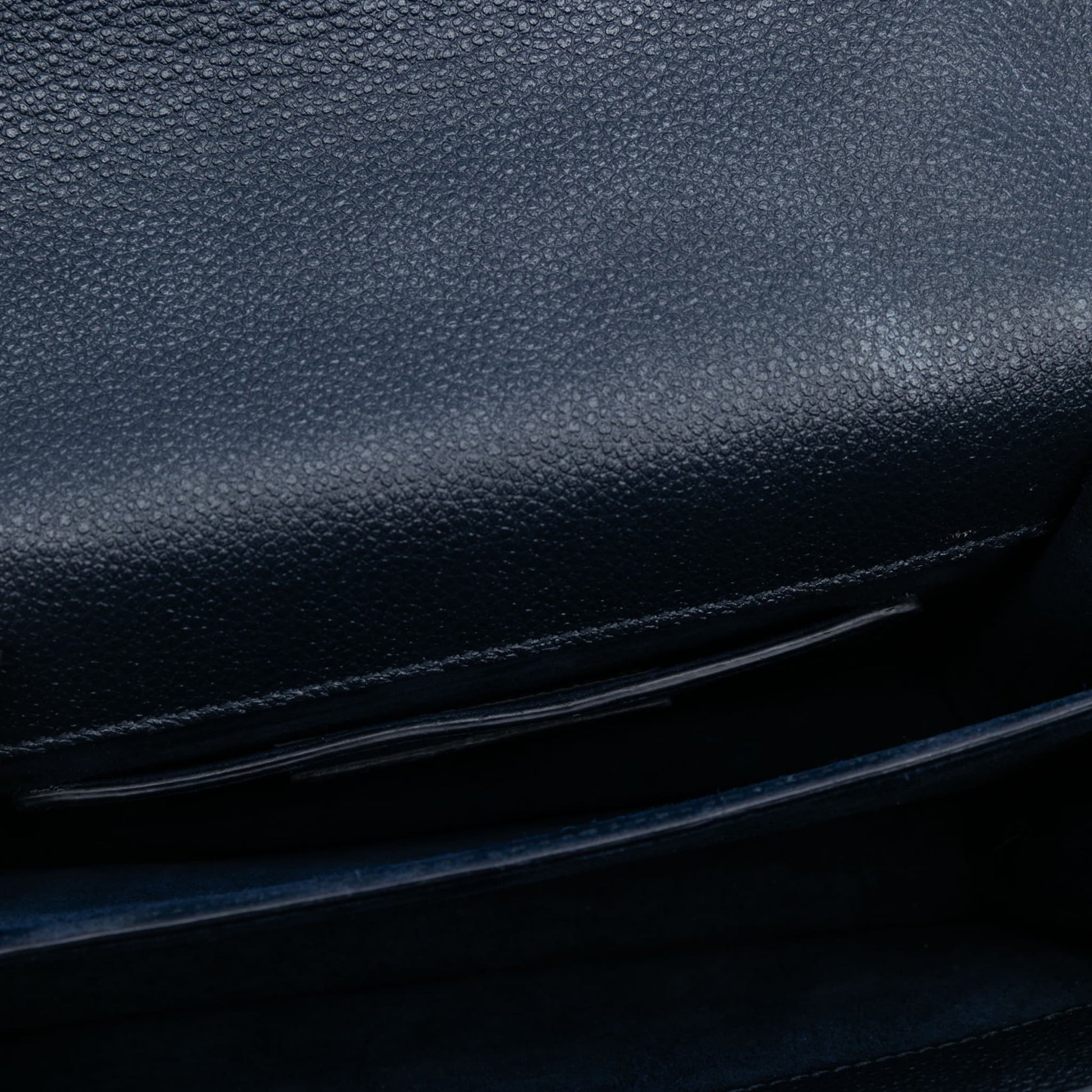 Second hand Saint Laurent Sunset Grained Calfskin Leather Flap Crossbody Blue - Tabita Bags