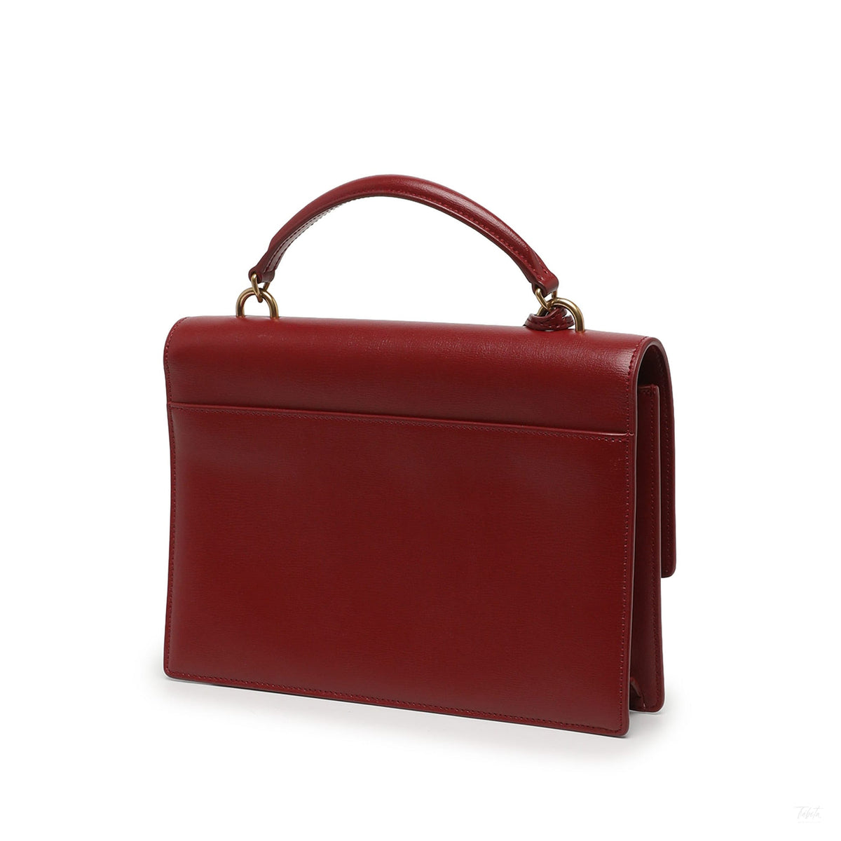 Second hand Saint Laurent Sunset Large Calfskin Top-handle Handbag Red - Tabita Bags