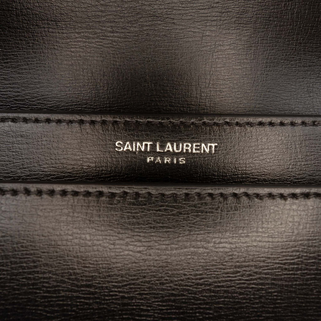 Second hand Saint Laurent Sunset Leather Flap Crossbody Black - Tabita Bags