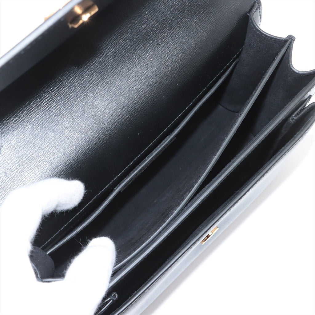 Second hand Saint Laurent Sunset Leather Flap Crossbody Black - Tabita Bags