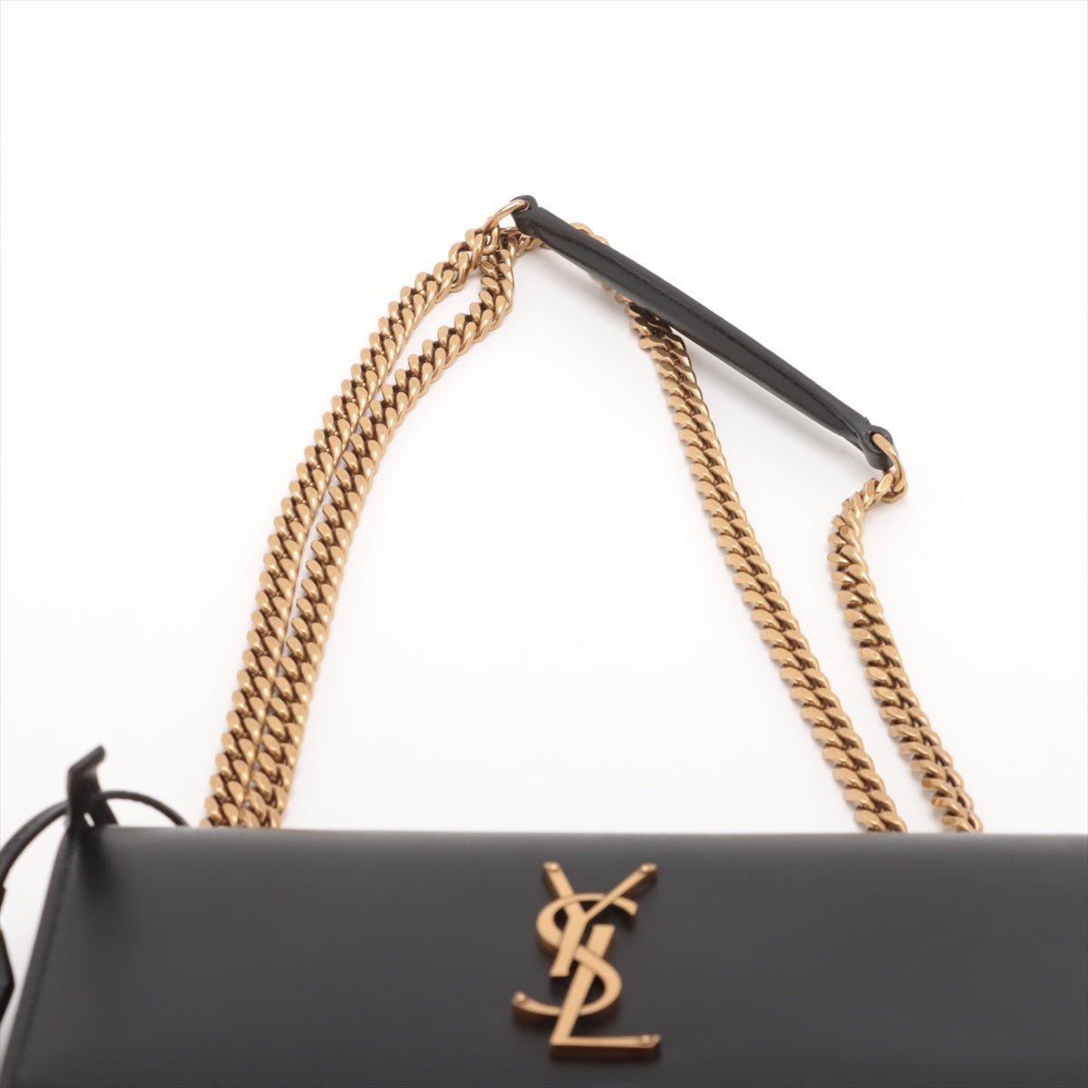 Second hand Saint Laurent Sunset Leather Flap Crossbody Black - Tabita Bags