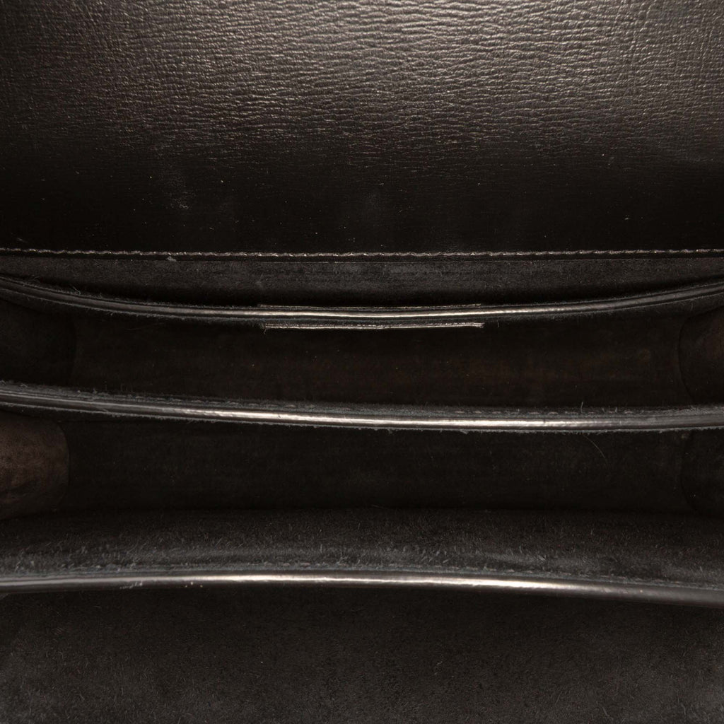 Second hand Saint Laurent Sunset Leather Flap Crossbody Black - Tabita Bags
