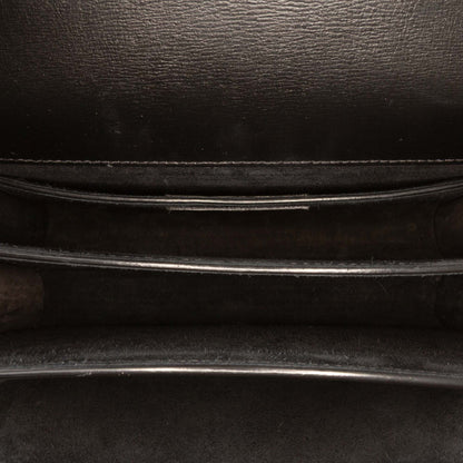 Second hand Saint Laurent Sunset Leather Flap Crossbody Black - Tabita Bags