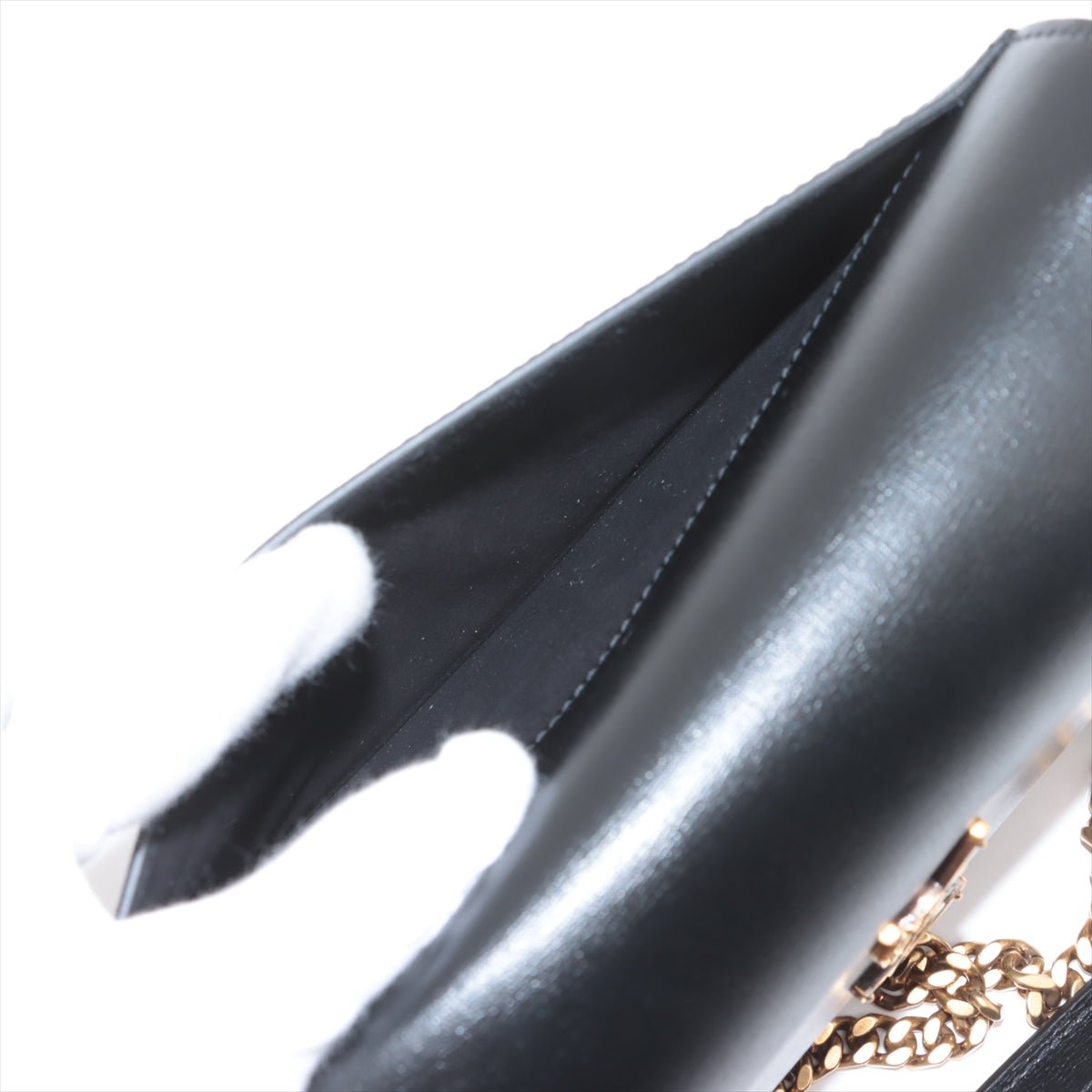 Second hand Saint Laurent Sunset Leather Flap Crossbody Black - Tabita Bags