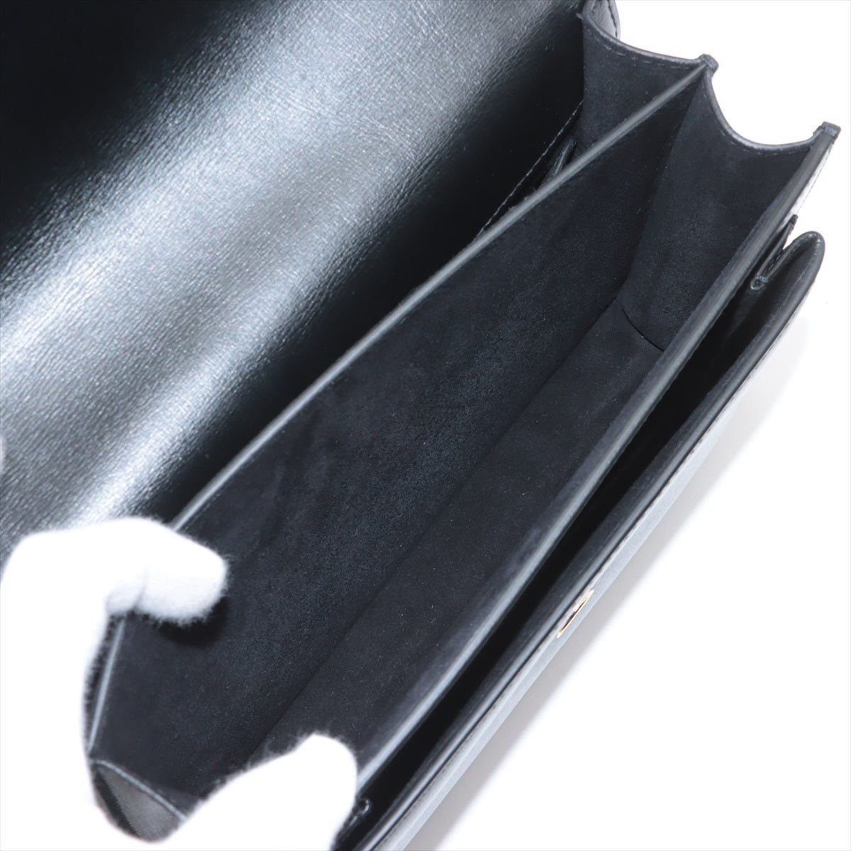 Second hand Saint Laurent Sunset Leather Flap Crossbody Black - Tabita Bags