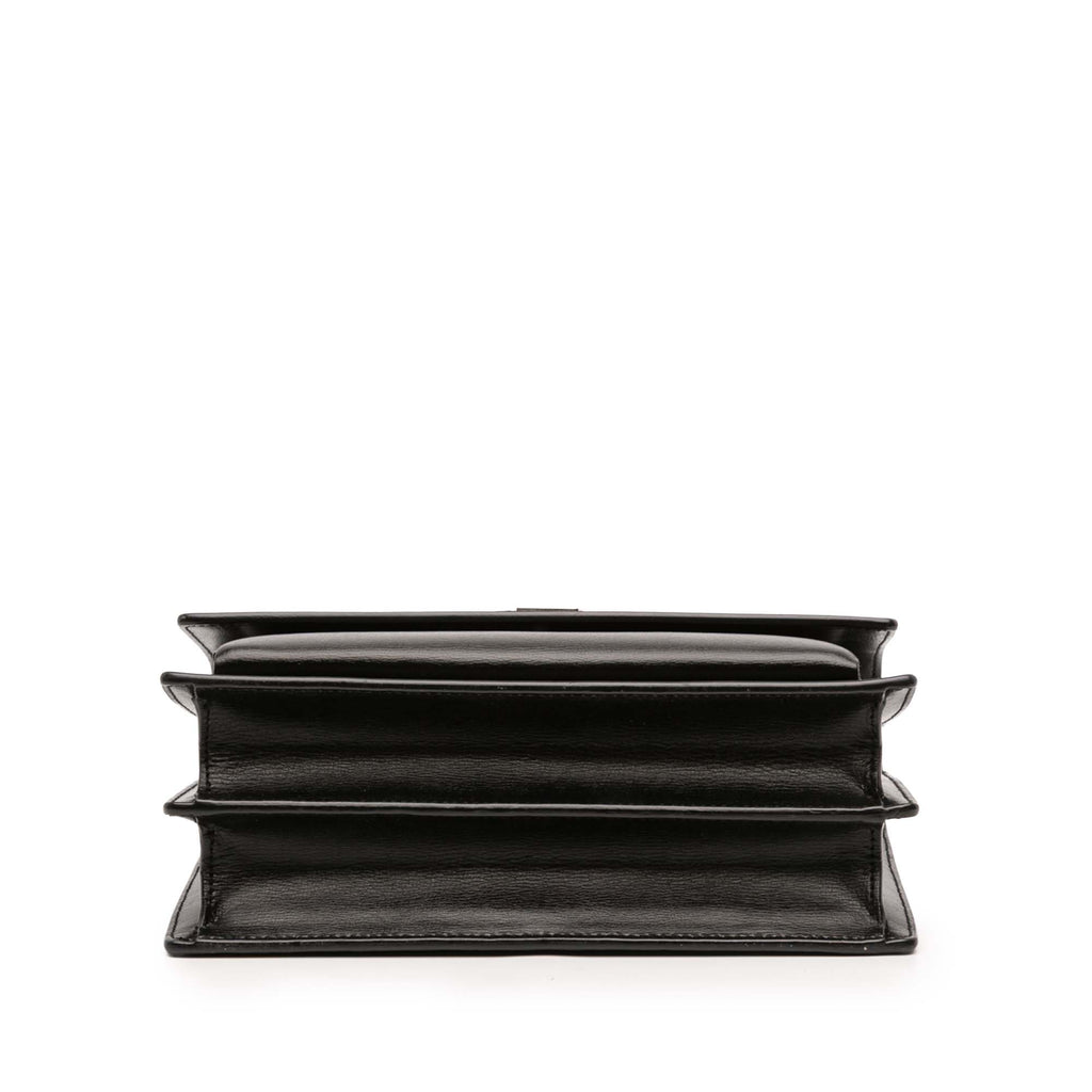 Second hand Saint Laurent Sunset Leather Flap Crossbody Black - Tabita Bags