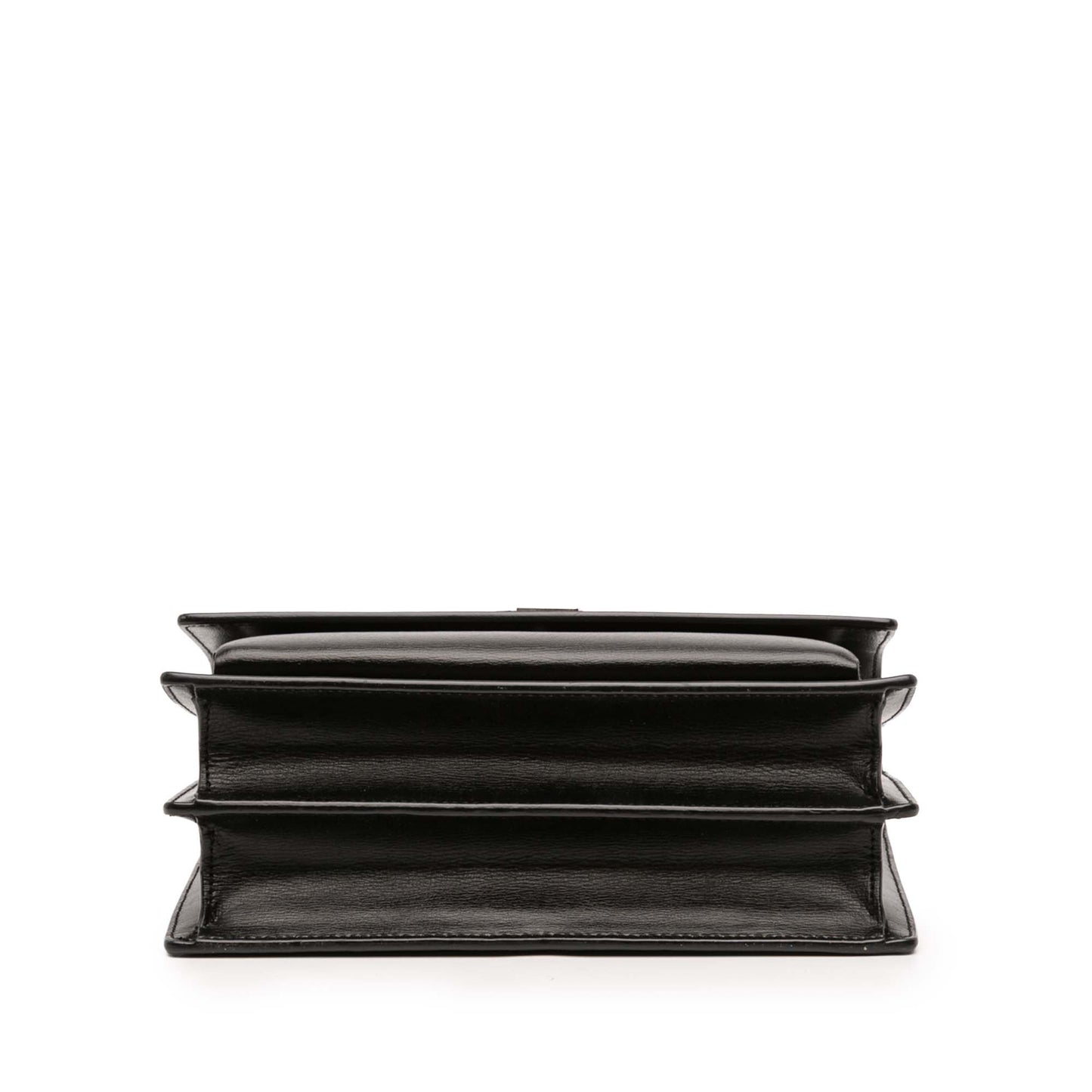 Second hand Saint Laurent Sunset Leather Flap Crossbody Black - Tabita Bags