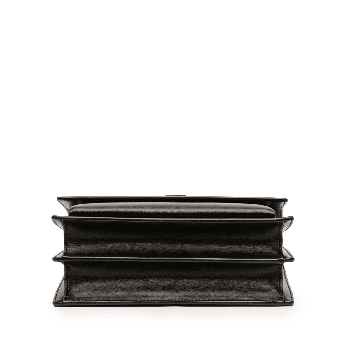 Second hand Saint Laurent Sunset Leather Flap Crossbody Black - Tabita Bags
