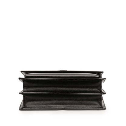 Second hand Saint Laurent Sunset Leather Flap Crossbody Black - Tabita Bags