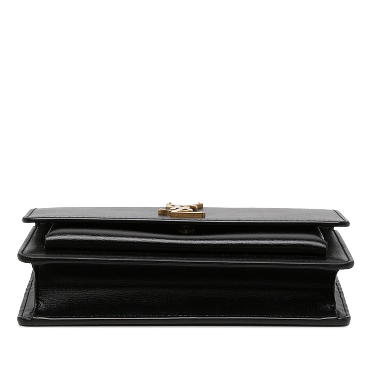 Second hand Saint Laurent Sunset Medium Calfskin Top-handle Handbag Black - Tabita Bags