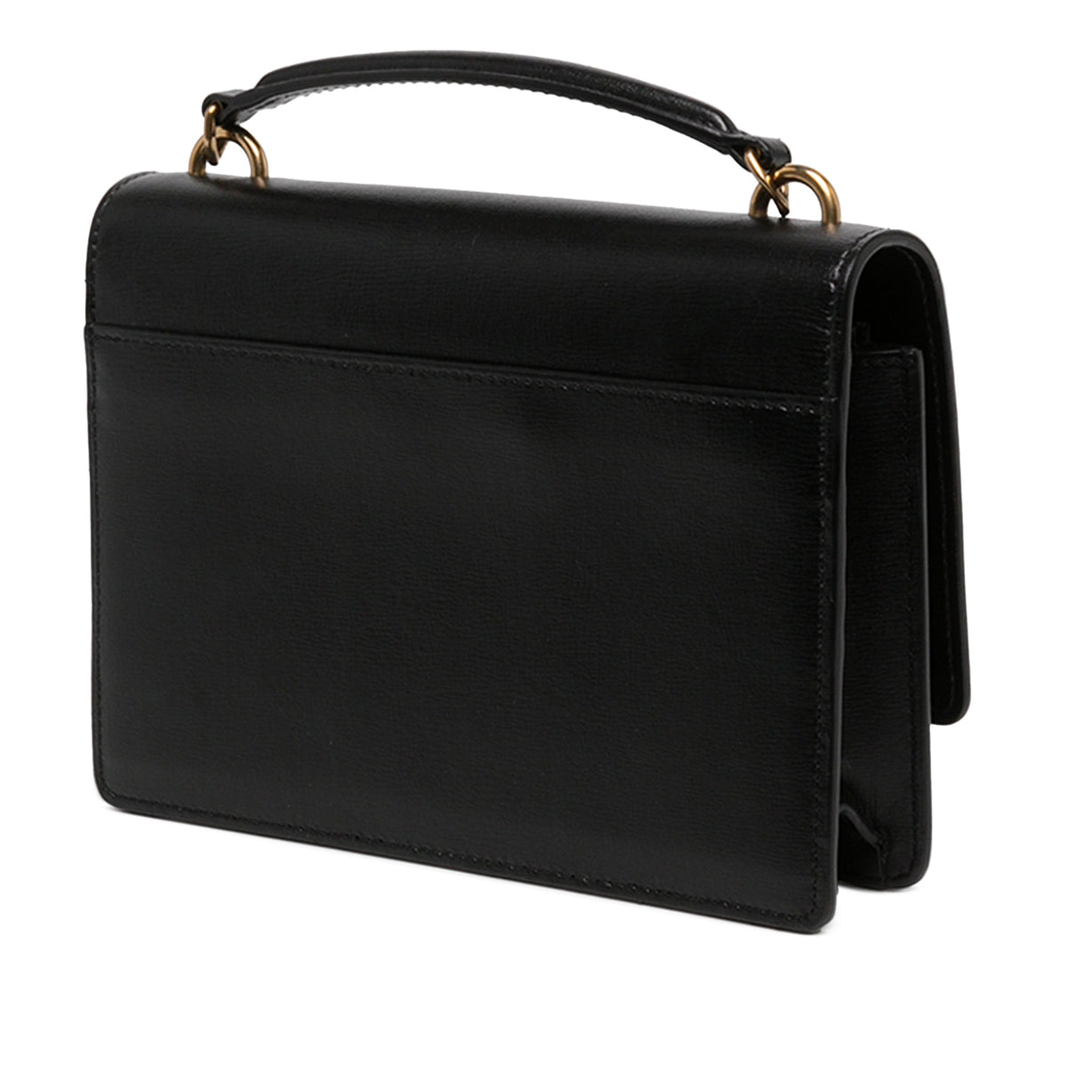 Second hand Saint Laurent Sunset Medium Calfskin Top-handle Handbag Black - Tabita Bags