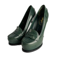 Second hand Saint Laurent TribToo 140 Leather Pump 40 Military Green - Tabita Bags