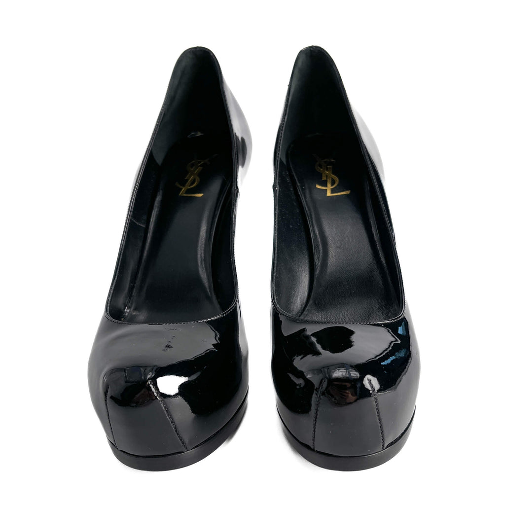 Second hand Saint Laurent Tribute Patent Leather Pump 40 Black - Tabita Bags