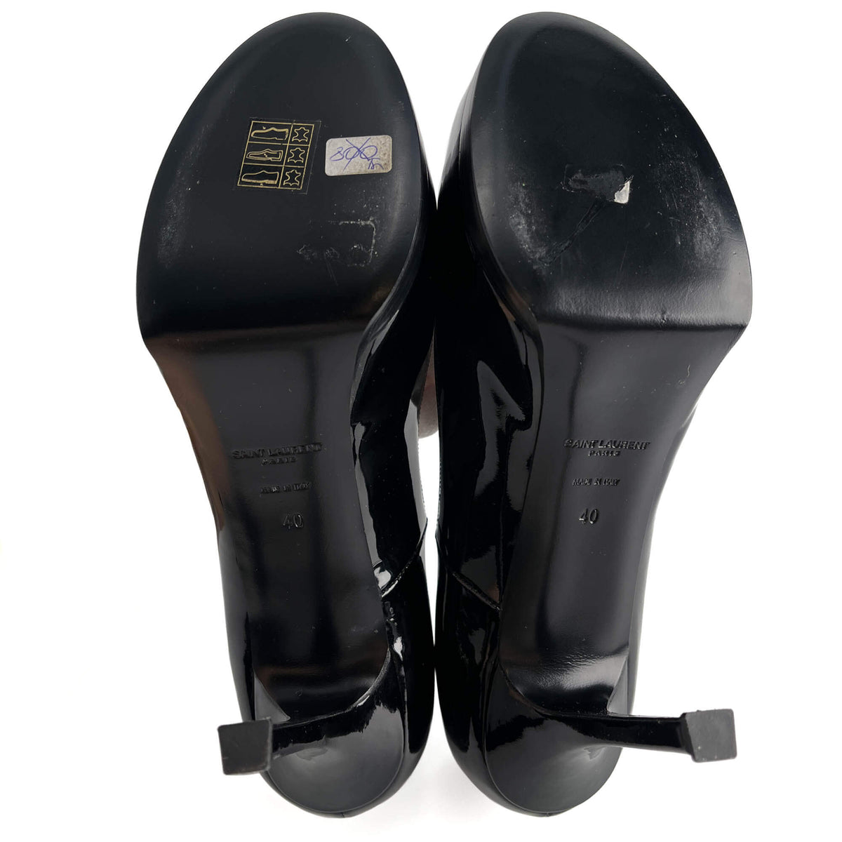 Second hand Saint Laurent Tribute Patent Leather Pump 40 Black - Tabita Bags