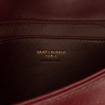 Second hand Saint Laurent Voltaire Mini In Box Calfskin Top - handle Handbag Red - Tabita Bags