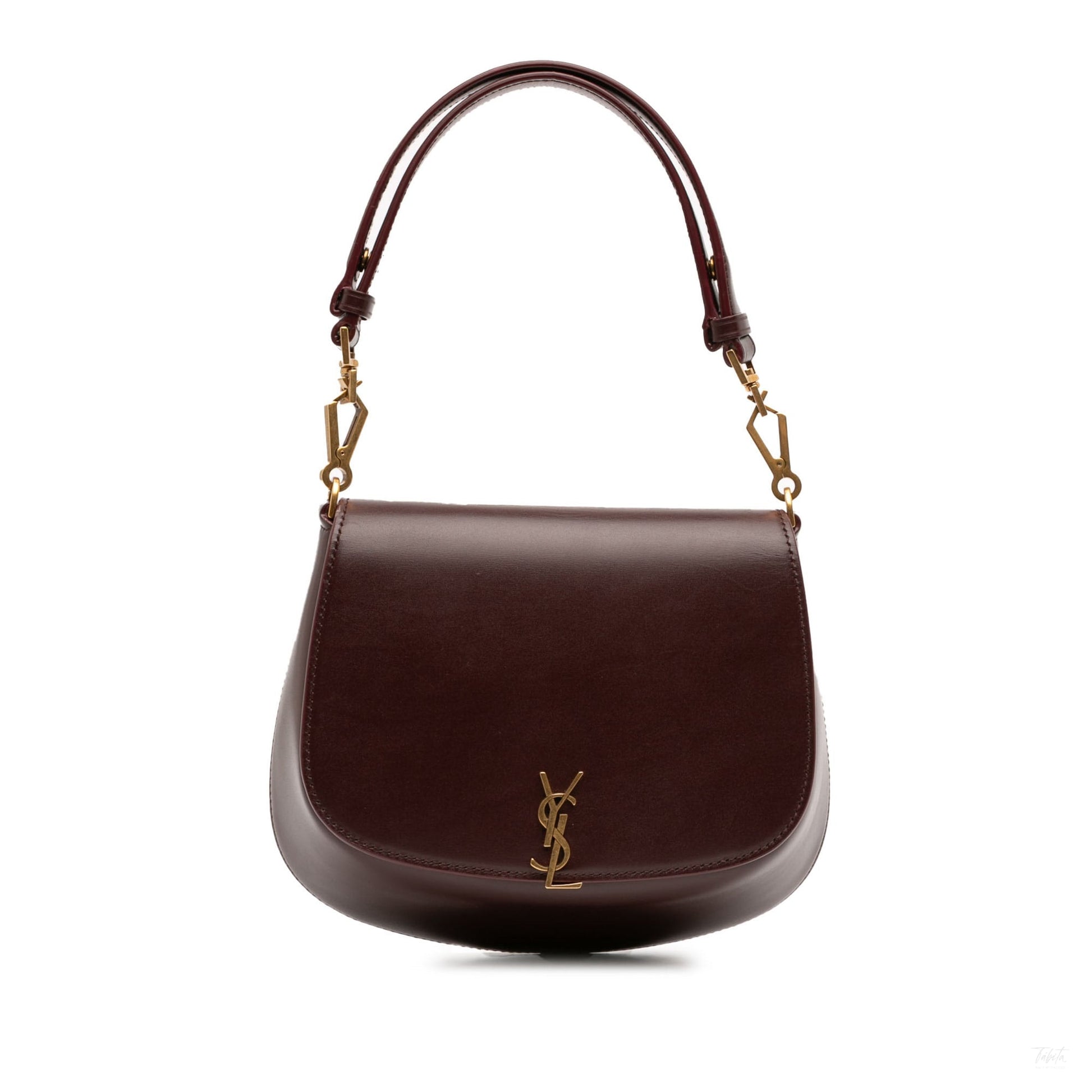 Second hand Saint Laurent Voltaire Mini In Box Calfskin Top - handle Handbag Red - Tabita Bags
