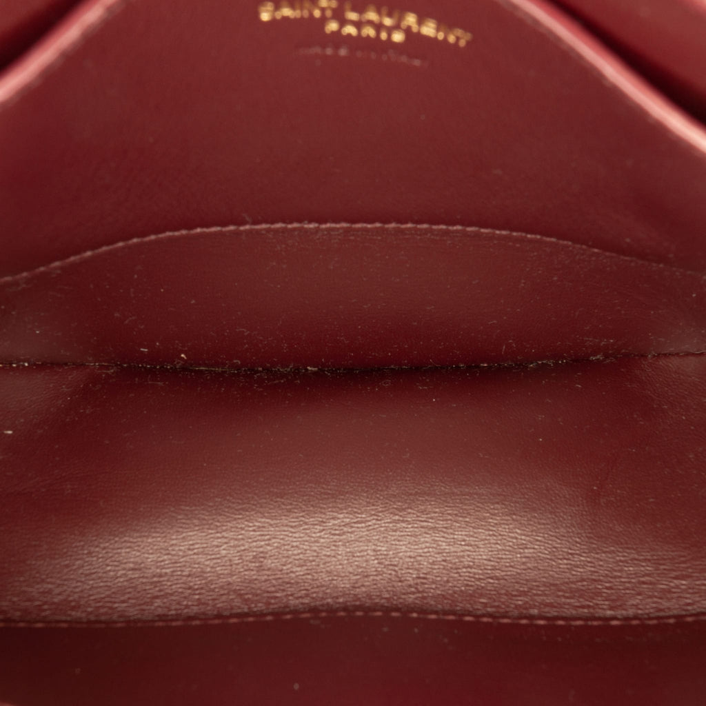 Second hand Saint Laurent Voltaire Mini In Box Calfskin Top - handle Handbag Red - Tabita Bags