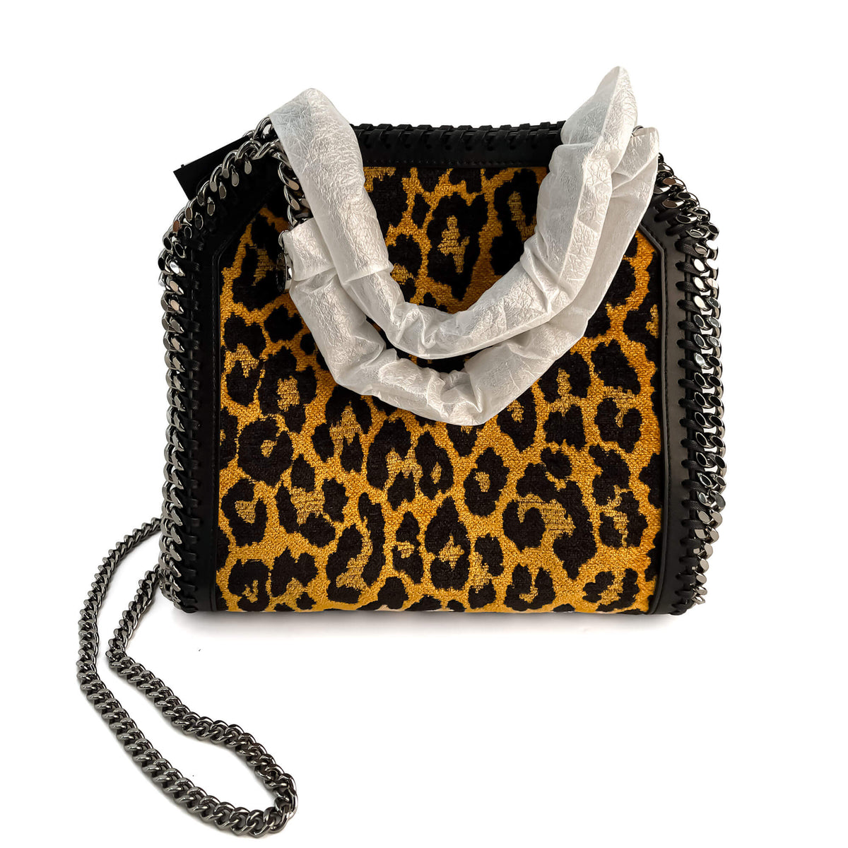 Second hand Stella McCartney Falabella Fold - Over Mini Eco Fabric Shoulder Tote Shoulder Bag Leopard Bicolor - Tabita Bags
