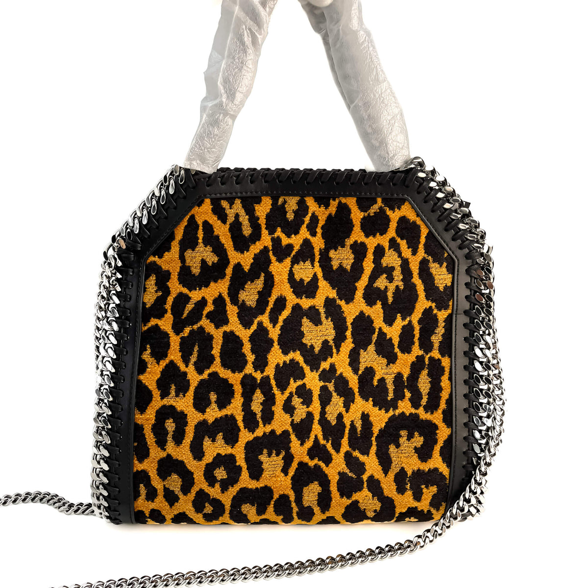 Second hand Stella McCartney Falabella Fold - Over Mini Eco Fabric Shoulder Tote Shoulder Bag Leopard Bicolor - Tabita Bags