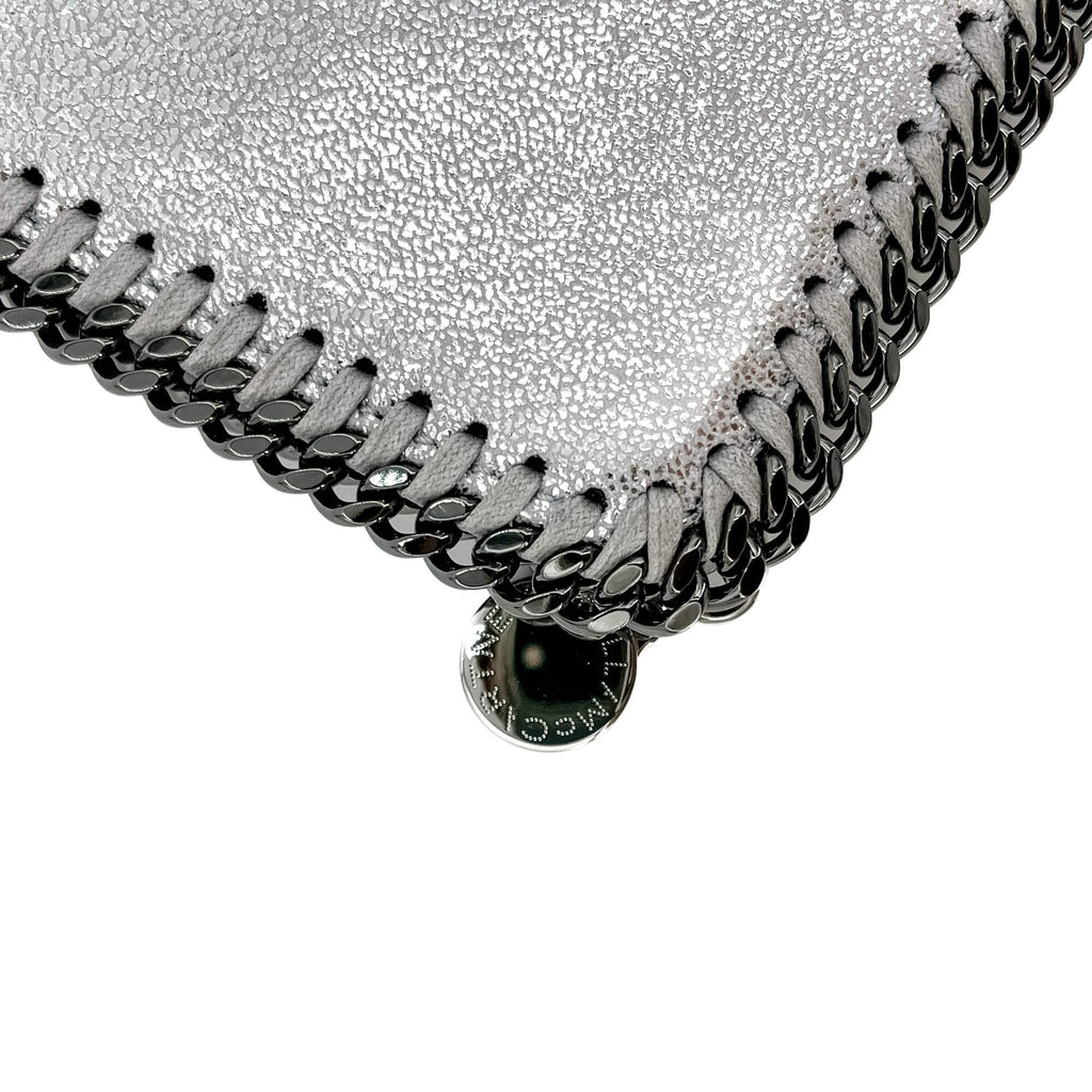 Second hand Stella McCartney Falabella Fold-Over NS Recycled Material Bag Metallic Silver - Tabita Bags