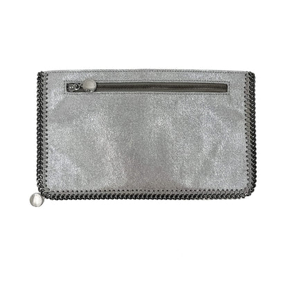 Second hand Stella McCartney Falabella Fold-Over NS Recycled Material Bag Metallic Silver - Tabita Bags