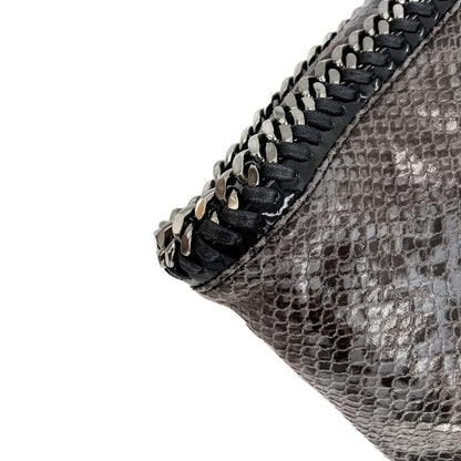 Second hand Stella McCartney Falabella Fold-Over Shoulder Recycled Material 2-Ways Tote Bag Eco Python Silver - Tabita Bags