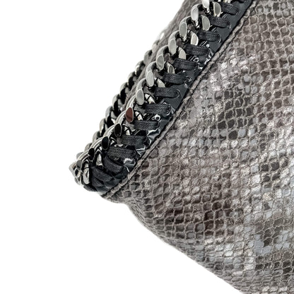 Second hand Stella McCartney Falabella Fold-Over Shoulder Recycled Material 2-Ways Tote Bag Eco Python Silver - Tabita Bags