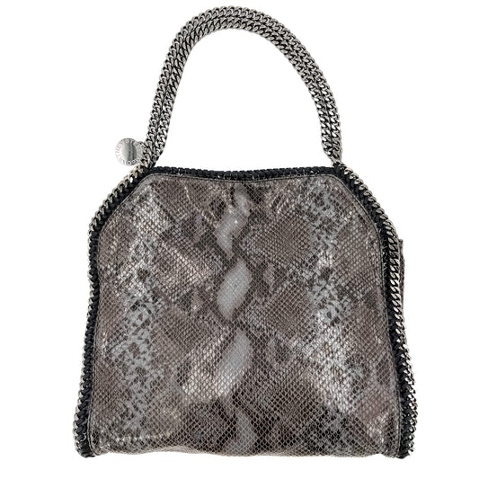 Second hand Stella McCartney Falabella Fold-Over Shoulder Recycled Material 2-Ways Tote Bag Eco Python Silver - Tabita Bags