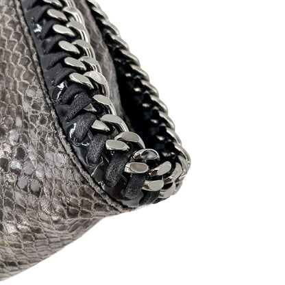 Second hand Stella McCartney Falabella Fold-Over Shoulder Recycled Material 2-Ways Tote Bag Eco Python Silver - Tabita Bags