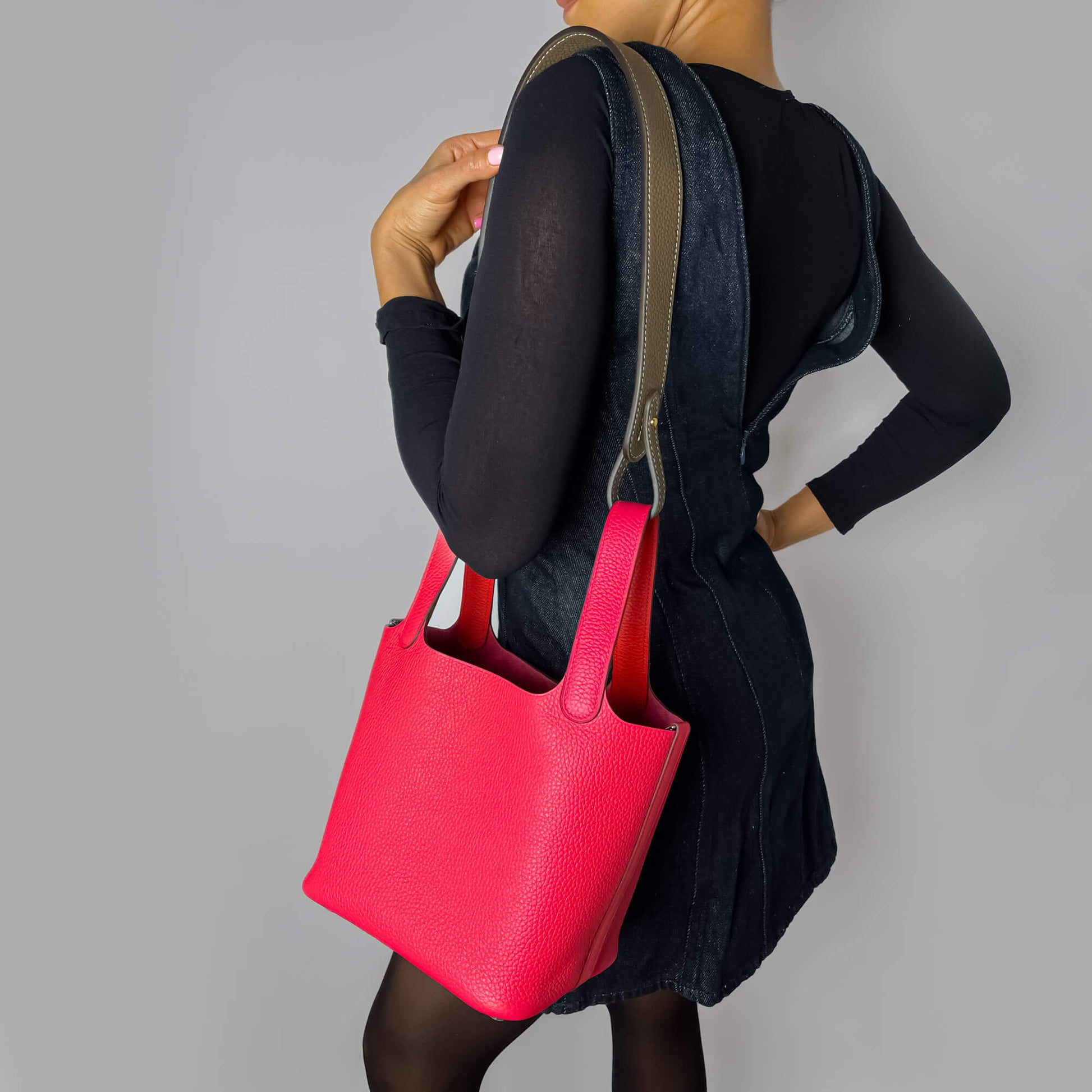 Second hand Tabita Bags Shoulder Strap Medium Leather Taupe - Tabita Bags