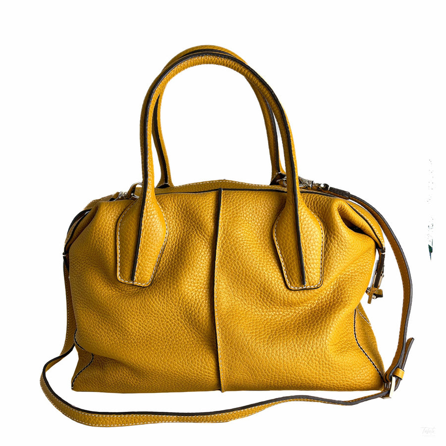 Second hand Tod's D-Styling Leather Trunk Crossbody Yellow - Tabita Bags
