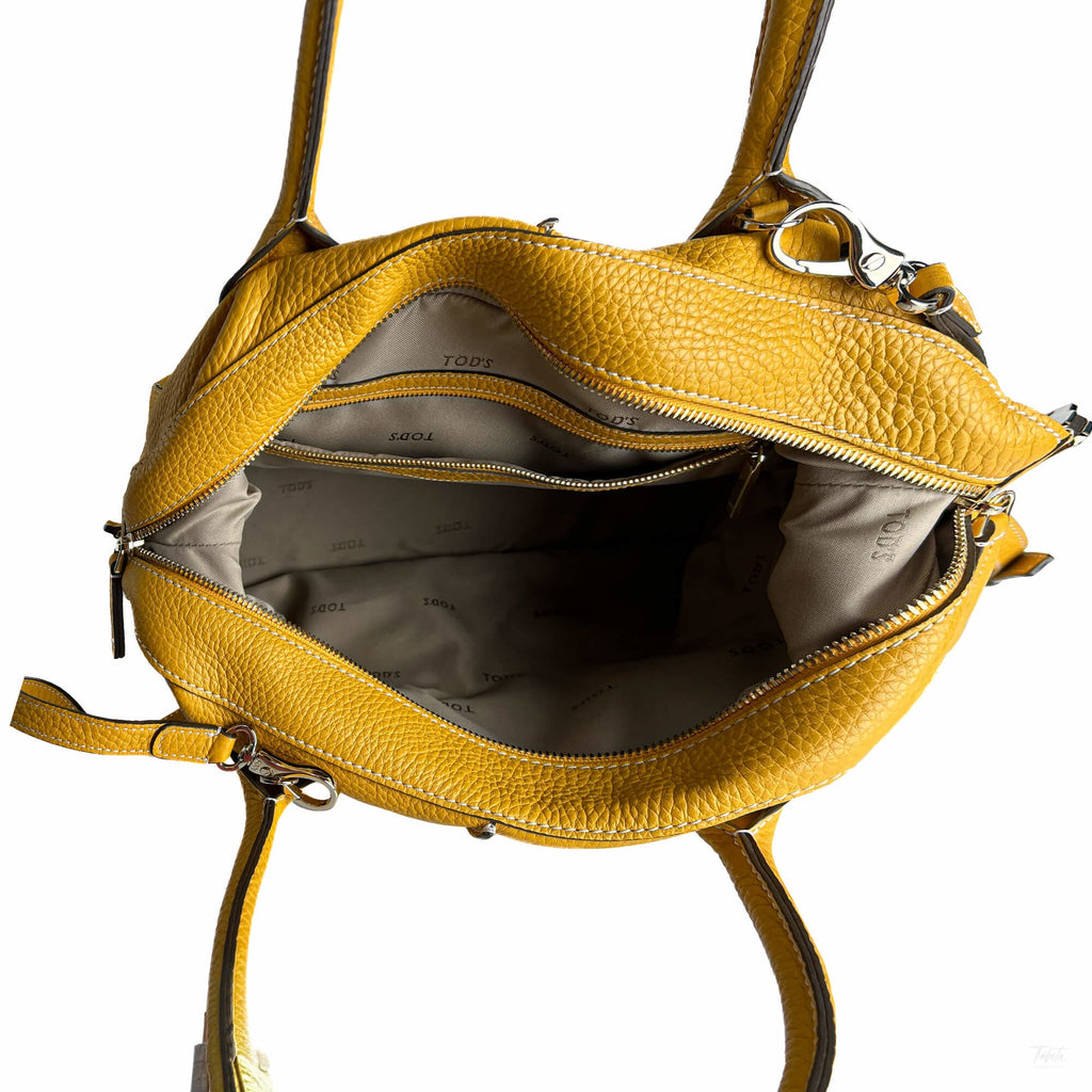 Second hand Tod's D-Styling Leather Trunk Crossbody Yellow - Tabita Bags