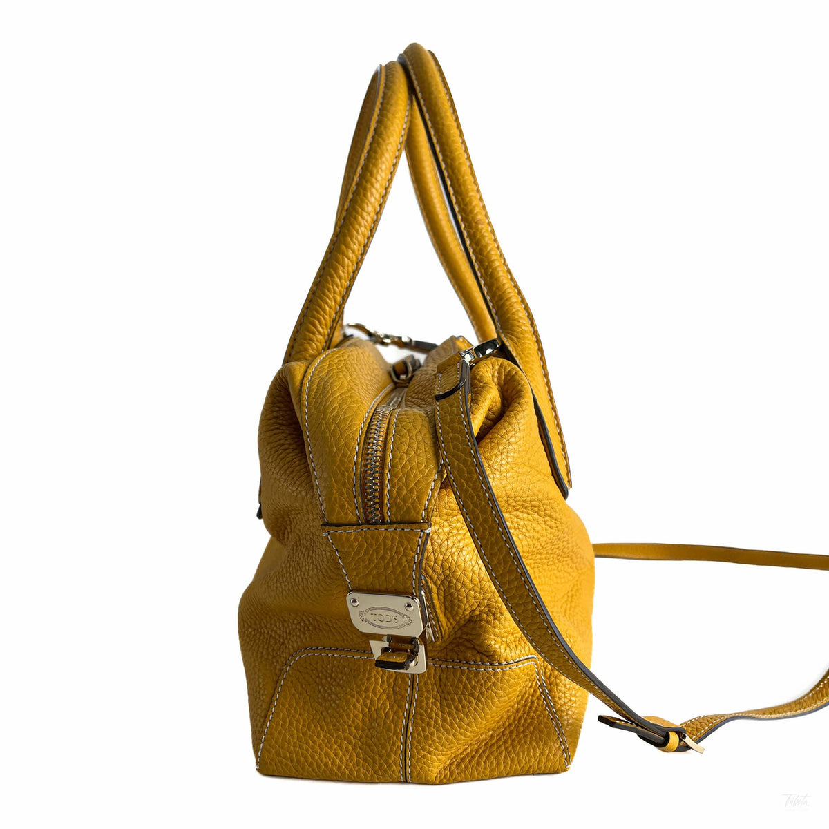 Second hand Tod's D-Styling Leather Trunk Crossbody Yellow - Tabita Bags