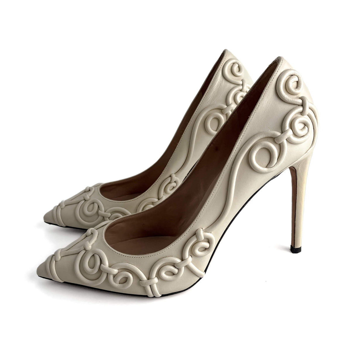 Second hand Valentino Garavani Leather Pump 40 Beige - Tabita Bags